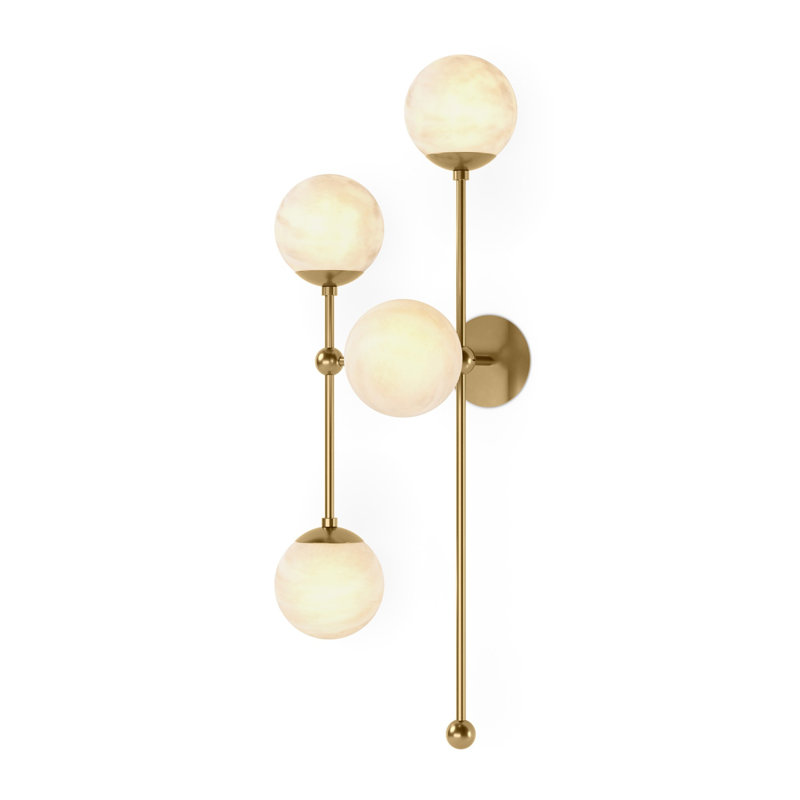 Armstrong 4 - Light Armed Sconce, Burnished Brass, Marbled Matte, Right