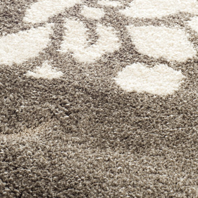 Tapis floral à poils longs Caniesha