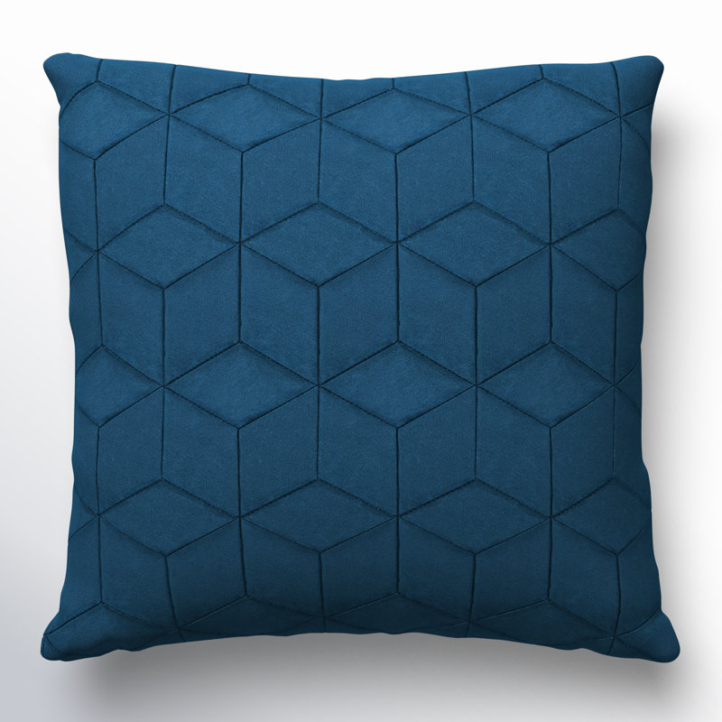 Jocques Velvet Reversible Throw Pillow, 20" x 20", Navy, Down