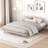 Queen-size Bed In Grey With Modern Floating Design - Stable And Elegant Queen Enhanced Stability Platform