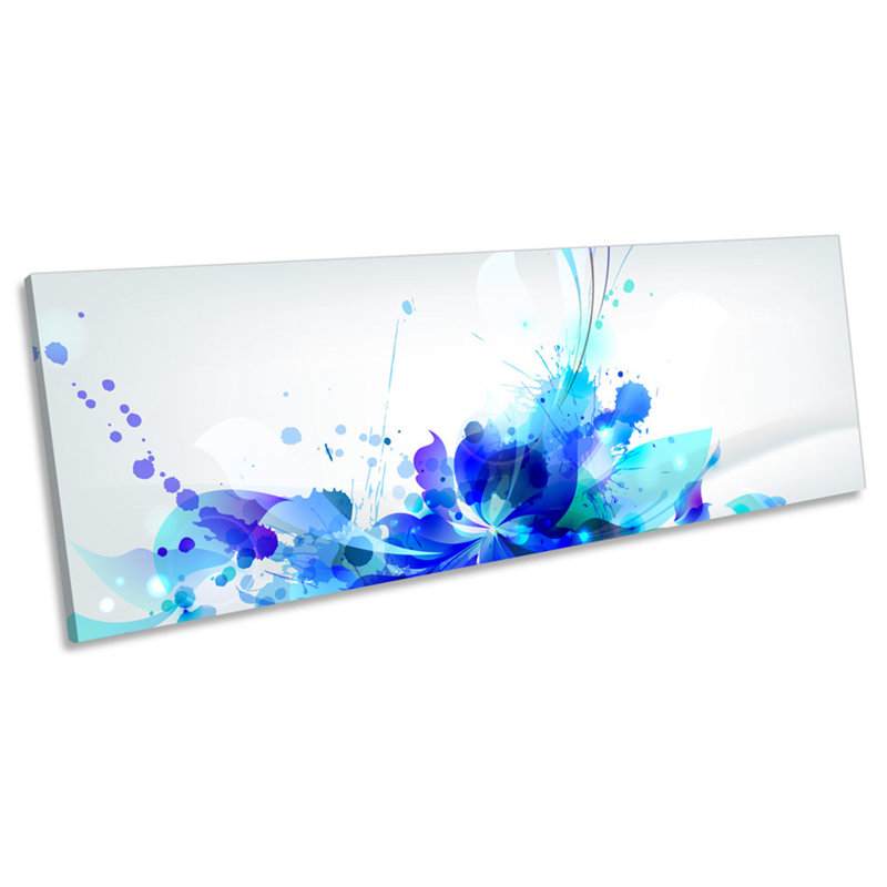 Floral Splash Abstract - Wrapped Canvas Panoramic Print, 30.48cm H x 91.44cm W x 2cm D