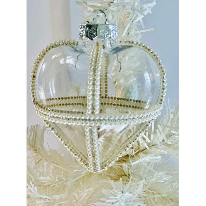 Collection parfaite de cadeaux pour la Saint-Valentin: superbe ornement en forme de cœur de perle et de strass pour la Saint-Valentin