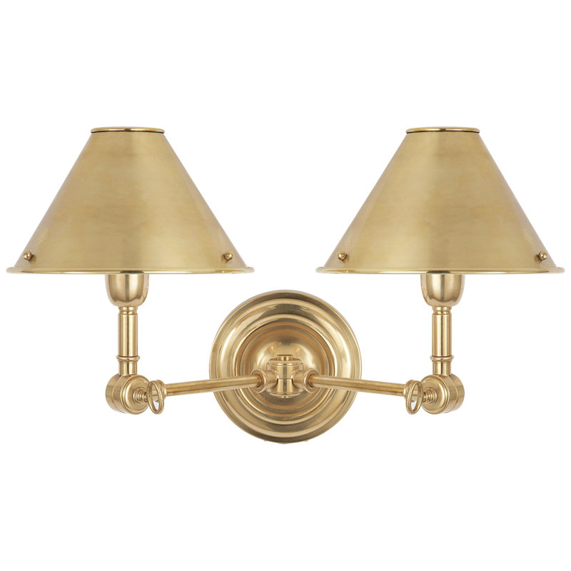 Anette 2 - Light Armed Sconce, Natural Brass
