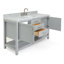 61'' Single Bathroom Vanity with Carrara Marble Top-59693551