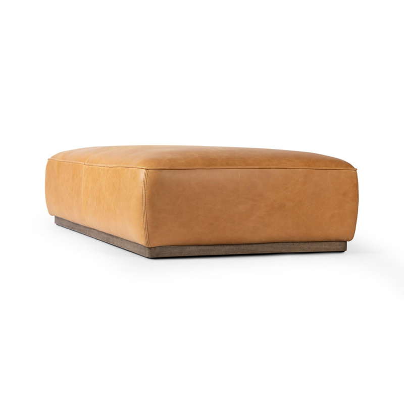 Sinclair Ottoman, Palermo Butterscotch Genuine Leather