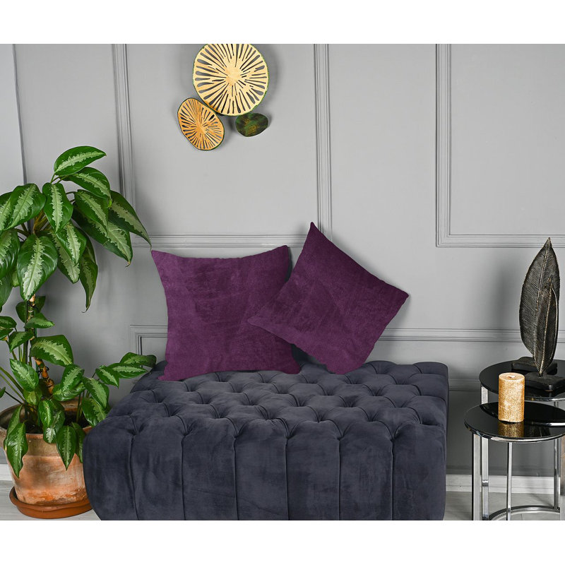 Matte Velvet Cushion Cover - 1 Pc, 46cm x 46cm, Purple
