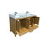 Meuble-lavabo 60 po avec lavabo double et trou pour robinet, meuble-lavabo avec 4 portes et 6 tiroirs en chêne désert