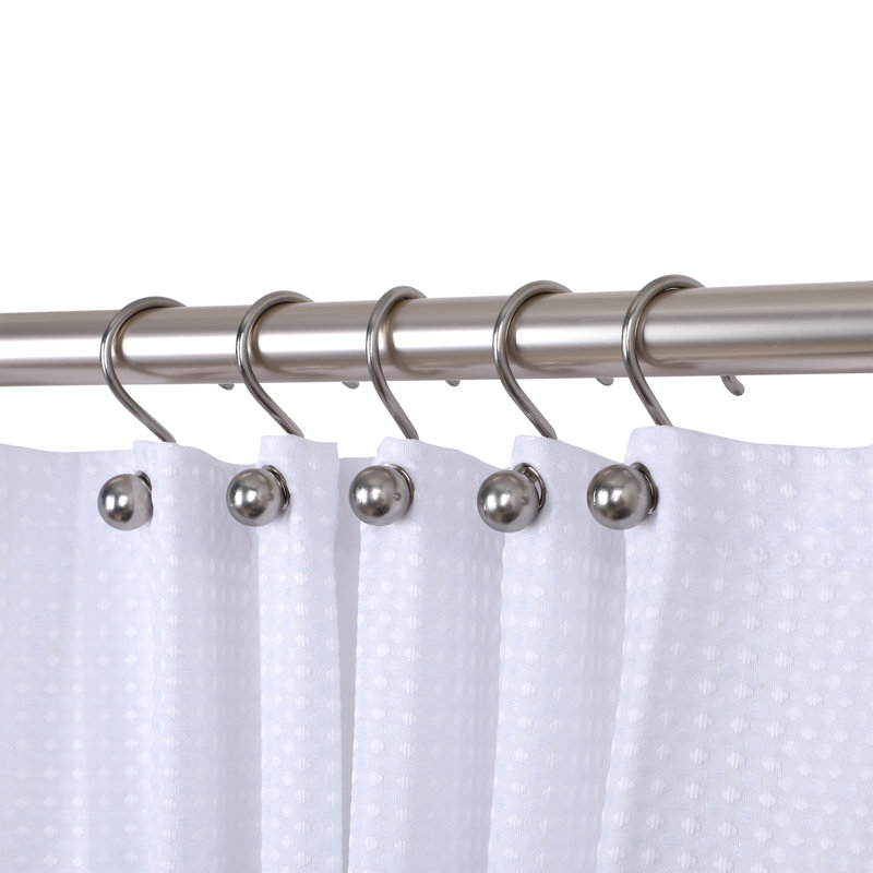 Crochets de rideau de douche Ball Steel, Nickel