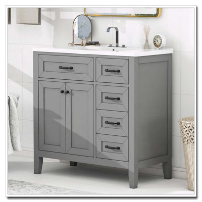 Meuble-lavabo 36 po avec lavabo et beaucoup de rangement