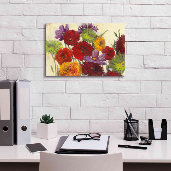Wildon Home® Aarae Flower Scatter On Canvas by Carol Rowan Print | Wayfair