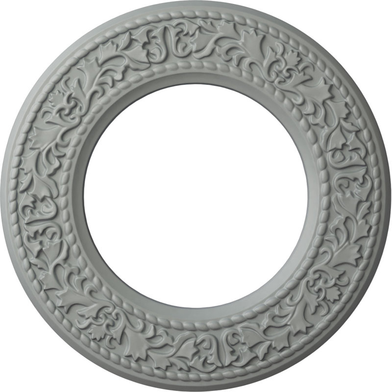 Endurathane Blackthorn Ceiling Medallion, 13 3/8"OD x 7 1/2"ID x 3/4"P (Fits Canopies up to 7 1/2"), Factory Primed, Primed
