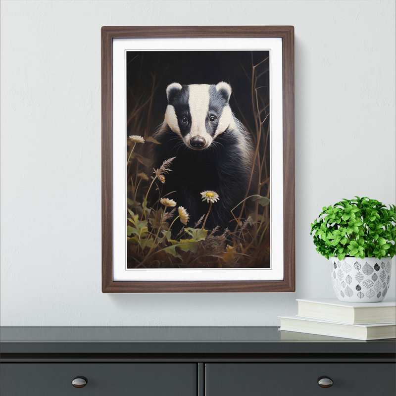 Single Picture Frame Print on Wood, Walnut Framed, 46cm H x 34cm W