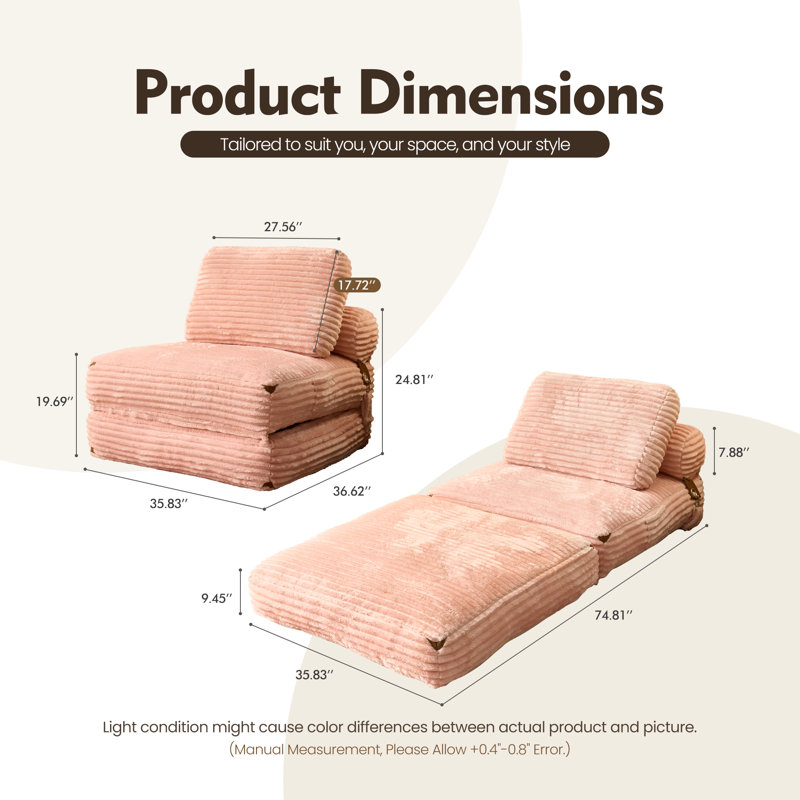 Fauteuil-lit Nathasa, Rose