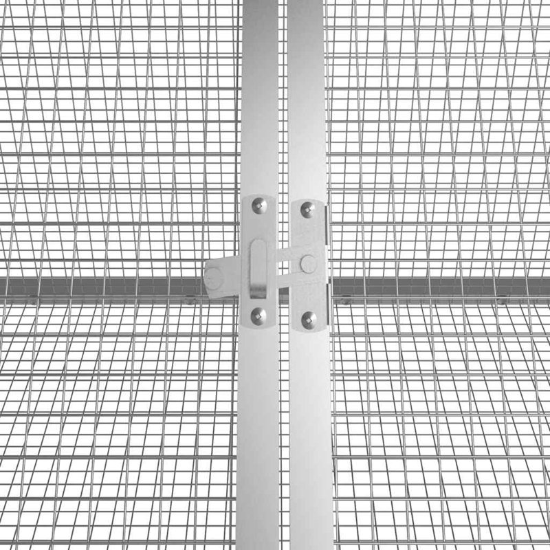  Rabbit Cage Galvanised Steel, 71cm H x 201.5cm W x 80.5cm D, Grey