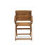 Ensemble bistro d'extérieur 3 pièces comprenant une table basse ronde en bois d'acacia et 2 chaises à accoudoirs pliantes, huile naturelle