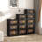 24" Side Wide Folding Storage Cabinet ,4 Tiers