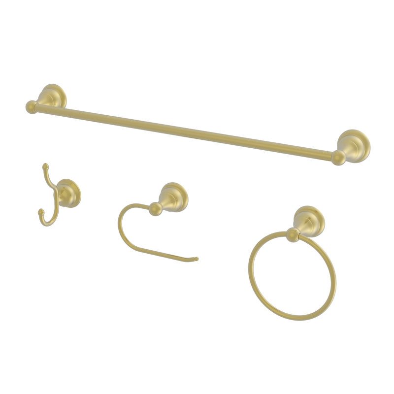 4 - Piece Bathroom Hardware Set, Gold