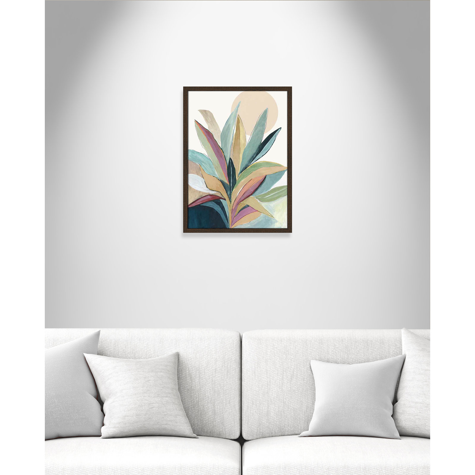 Sunny Bright Leaves I Print by Asia Jensen, Walnut Slim Unmatted Picture Framed, 23" H x 17" W x 0.75" D