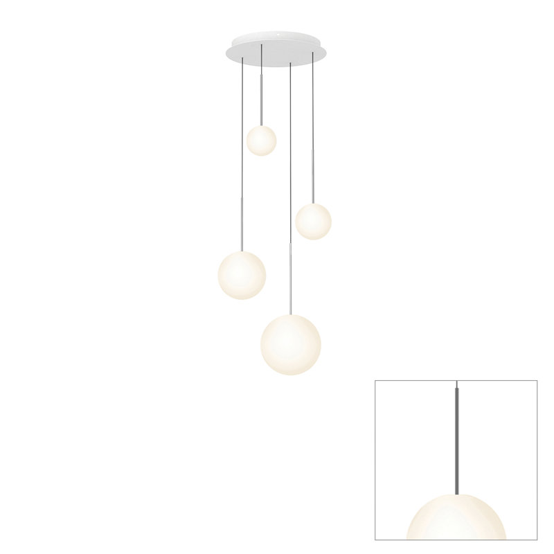 Lustre suspendu sphère Bola, H 110 po x l 17 po x P 17 po, Bronze industriel