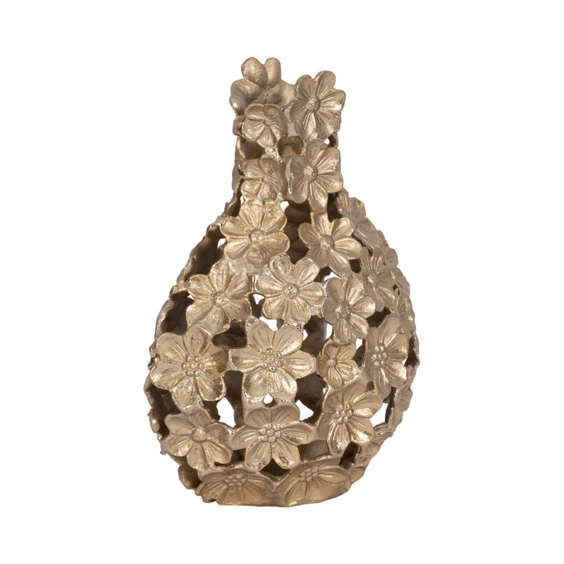 Adeline Decorative Floral Design Ceramic Table Vase For Home Decor - Artistic Flower Vase With Layered Sculptural Petal Detailing - Perfect Accent For Displaying Fresh Or Faux Floral Arrangements