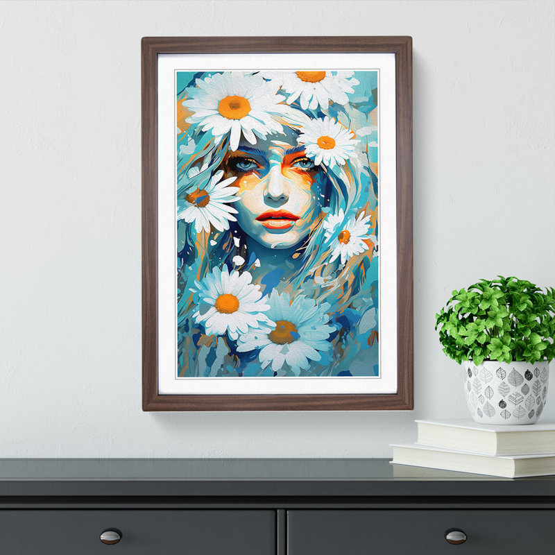 Single Picture Frame Print on Wood, 46cm H x 34cm W, Walnut Framed