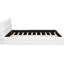 Grand lit tapissier blanc, construction en bois de pin massif, tête de lit confortable, aucun sommier requis, largeur de 61 po, lit de 81 po de longueur - blanc, avec et rembourrage en mousse requis-51285706
