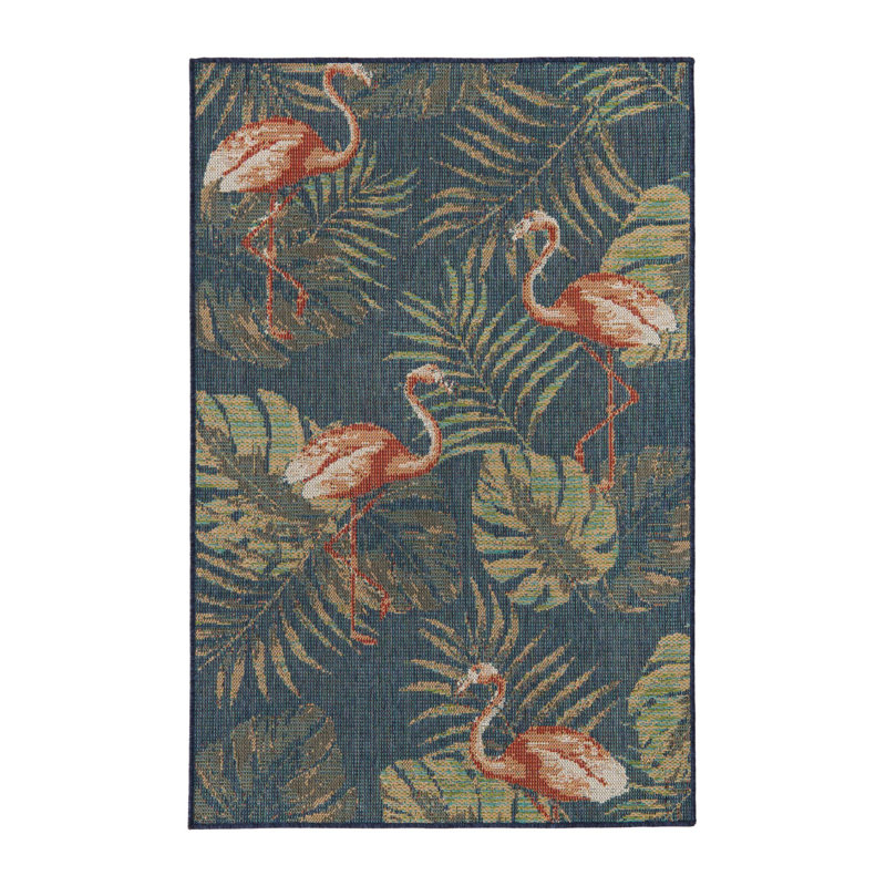 Tapis intérieur / extérieur bleu marine Rolla, Rectangle 3 pi 11 po x 5 pi 11 po