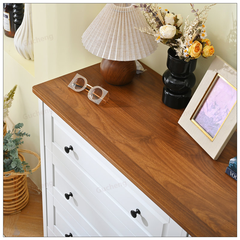 6-Drawer Dresser with Spacious Storage and Metal Handles for Bedroom, Hallway, and Entryway