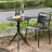 Black Foldable  Round Table, 23.6'' Diameter X 29.5'' Height, Metal, Waterproof & Rust-Resistant, Tripod Base, Indoor & Outdoor Patio Table-2104221672