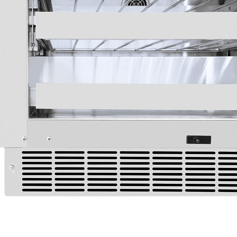 ZLINE Autograph 24 in. Touchstone Dual Zone Wine Cooler with Steel Glass Door & Nickel Helix Handle, Gold