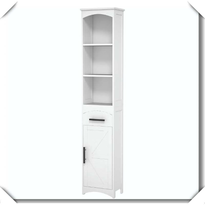 Narrow Cabinet Drawer Anti Tipping Easy Clean Stable, White