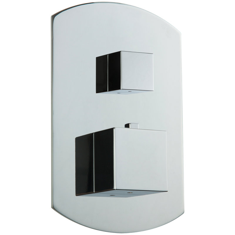 Mélangeur thermostatique avec inverseur à 3 voies + trousse de garniture de position «Off» Safire + SQU, chrome, Chrome