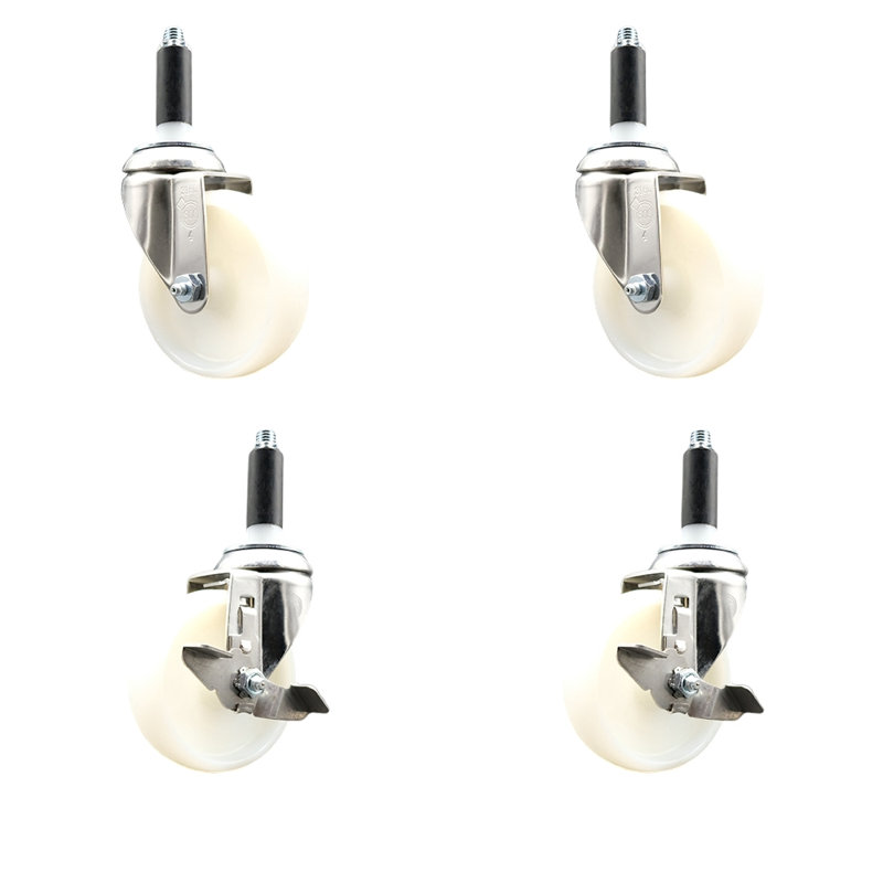Ensemble de 4 roulettes extensibles pivotantes en nylon 4 pièces