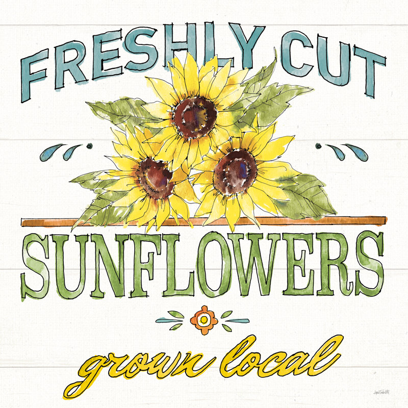Sunflower Fields III by Anne Tavoletti - Wrapped Canvas Painting, 76cm H x 76cm W