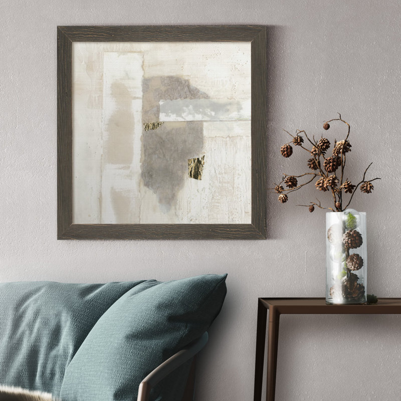 Or neutre, reproduction d’art sur toile encadrée, H 31,5 po x l 31,5 po x P 1,5 po, Cadre gris