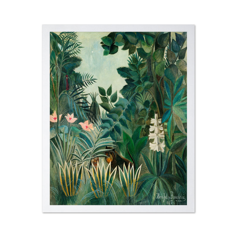 Henri Rousseau - Jungle équatoriale No2, Poster, 24"H x 32"W, White Framed