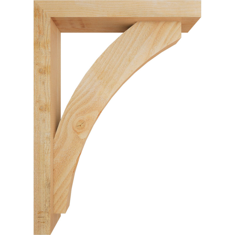 Thorton Block Bracket with Offset Brace, 28 x 20, 4"W Douglas Fir (Rough Sawn)