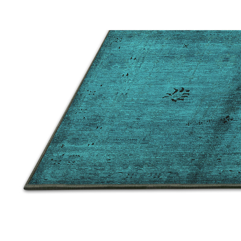 Tapis floral en laine / polyester tissé à la machine Desha, Rectangle 2 pi x 3 pi