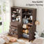 Armoire de rangement à 2 portes DIY Farmhouse, console d'appoint moderne avec rangement caché pour le salon, la cuisine, le bureau-126267036