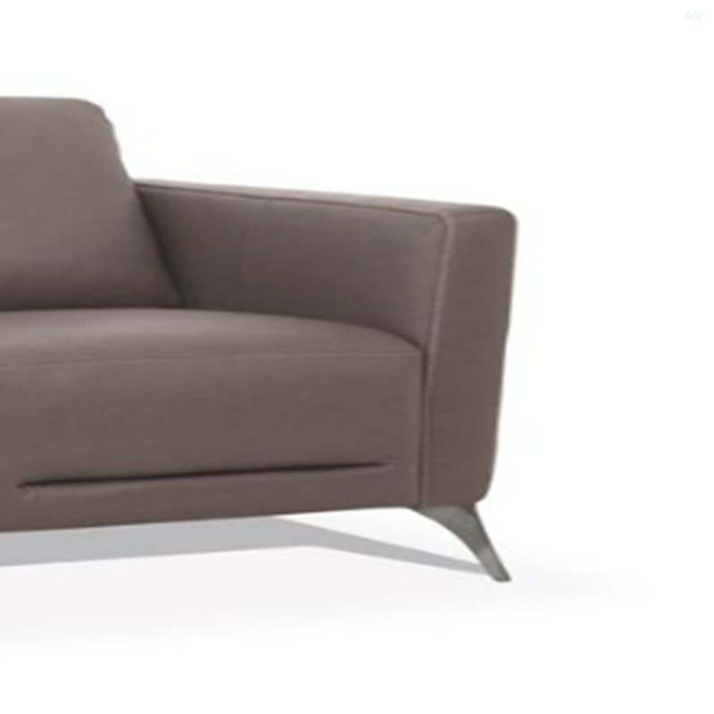 Causeuse en cuir taupe de Malaga (assemblée), Taupe