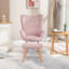 Acantha Velvet Accent Chair with Footstool-1117332185