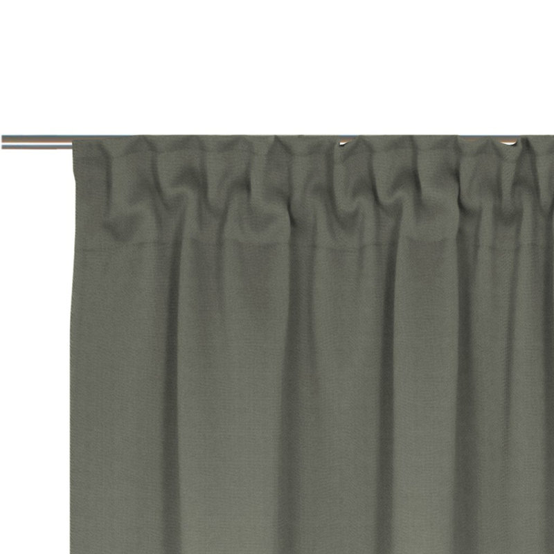Uni Collection 100% Cotton Room Darkening Curtain Single Panel, 142cm wide x 345cm high, Olive