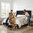 Melaya Wingback Upholstered Platform Bed Frame-628684016-640475838