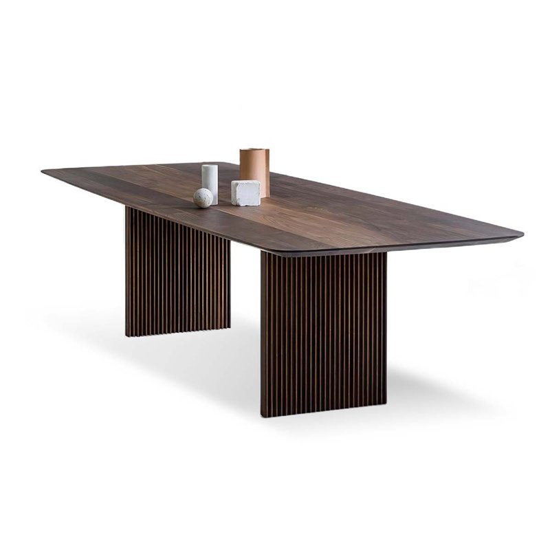 Brown Rectangular Solid Wood Dining Table, 29.53"H x 55.12"L x 27.56"W