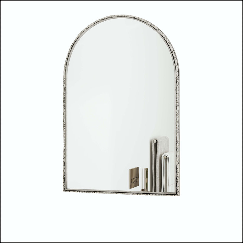 Arched Vanity Mirror with Silver Frame