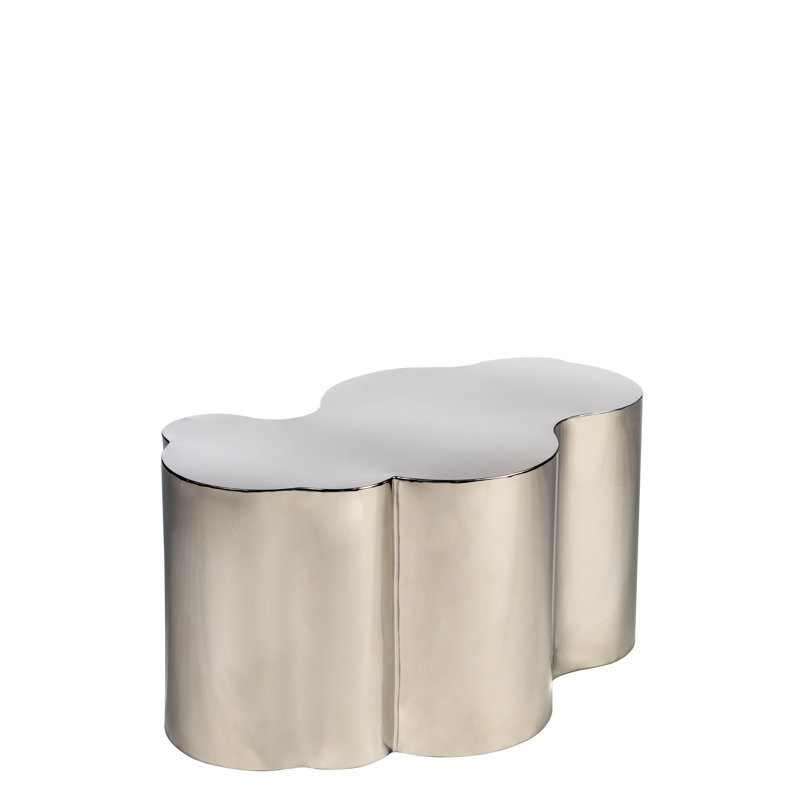Table basse Caldria Kate avec forme libre en forme de nuage - Table d'appoint moderne, Argent argent