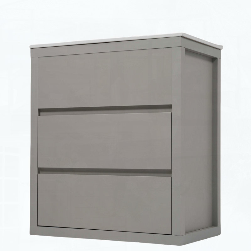 Ensemble de meuble-lavabo double avec deux lavabos en céramique séparés, Gris