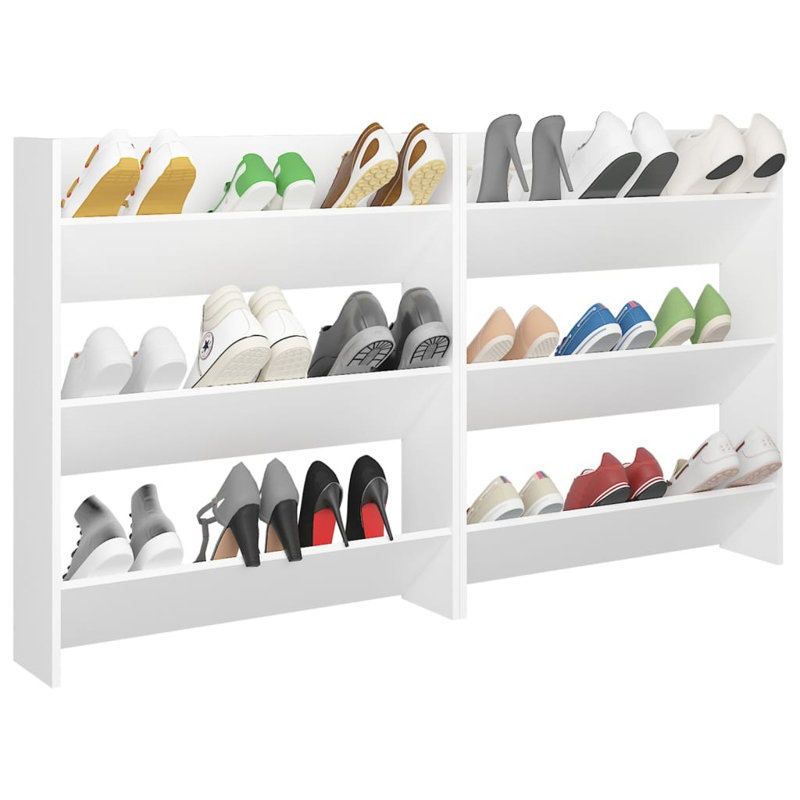 9 Pair Shoe Rack, White