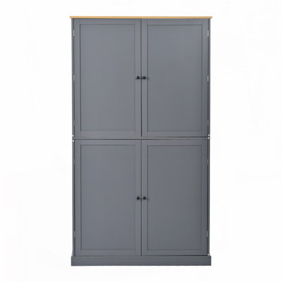 Kitchen Pantry Large Cupboard Storage Cabinet with 2 Drawers, 2 Adjustable Shelves, 8 Door Shelves for Kitchen, Dining Room by Latitude Run
