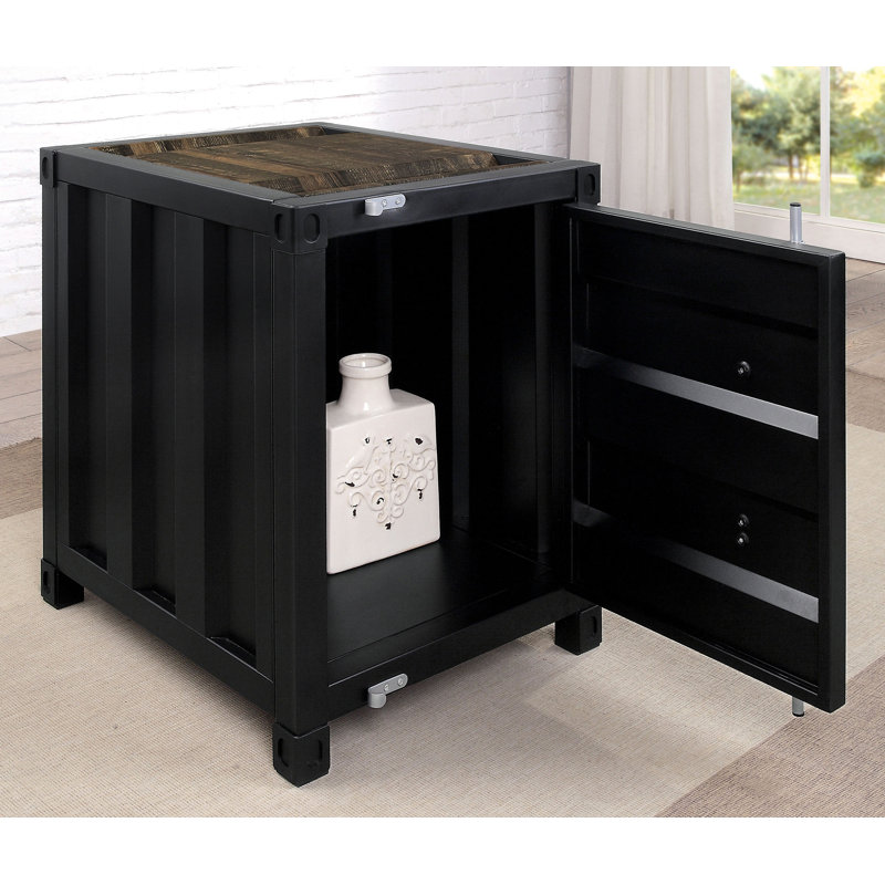 Table de bout avec rangement Everard, Noir